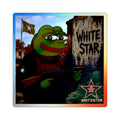 Holographic Die-Cut Sticker — 'White Star' Pepe Design